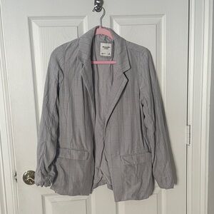 Abercrombie & Fitch Gray Checkered Blazer medium